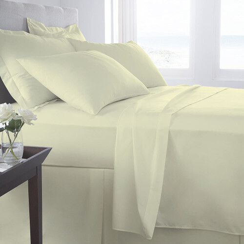 (Double Fitted Sheet, Cream) 400TC Egyption Cotton Extra Deep 40cm Fitted Sheet