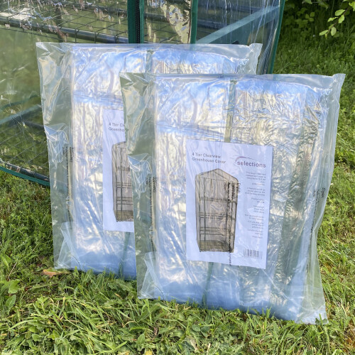 Selections 4 Tier Mini Greenhouse Clear View Replacement Cover (Pack of 2) 1