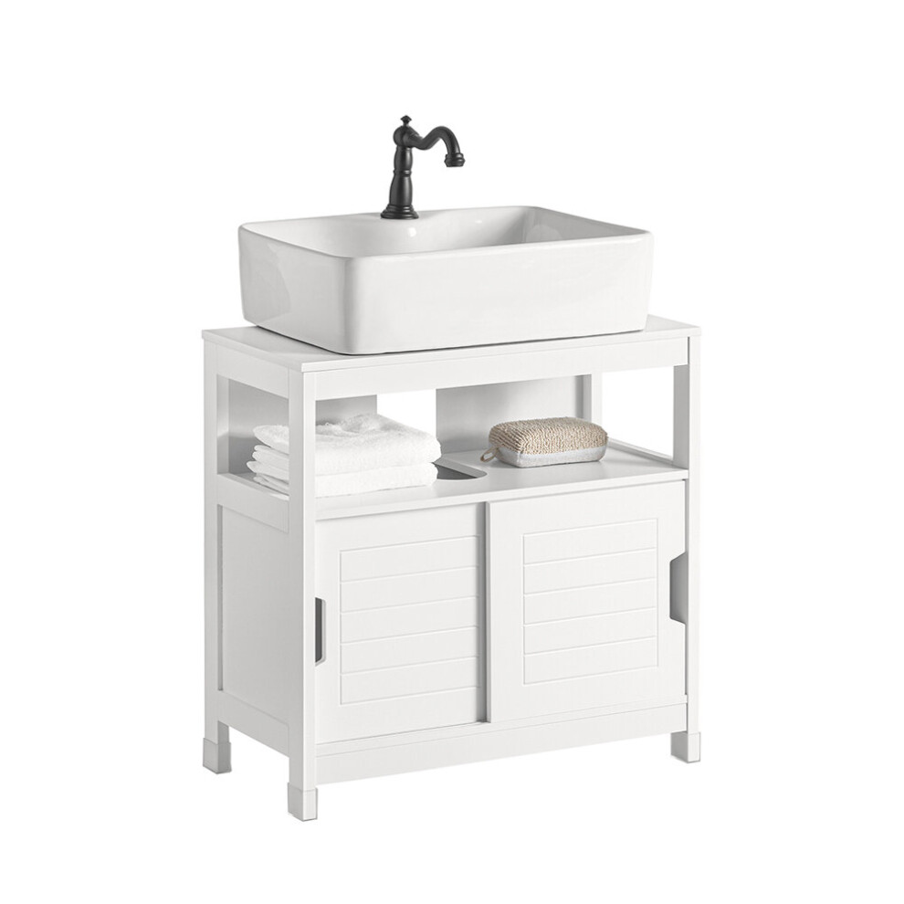 SoBuy® FRG128-W, Under Sink Bathroom Storage Cabinet Double Sliding Door
