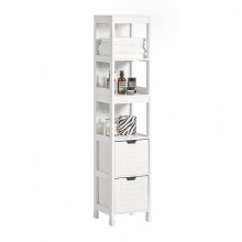 SoBuy® FRG126-W, Floor Standing Tall Bathroom Storage Cabinet, H144cm