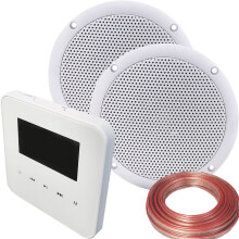 100W Bluetooth Wall Mounted Amplifier & 2x 80W Stereo Ceiling Speaker Kit
