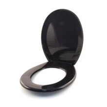 Bemis Manufacturer 212892 Round Wood Toilet Seat, Black
