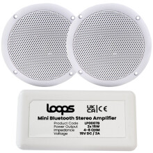 Kitchen Bluetooth Ceiling Speaker Kit Wireless Amp & 2x 80W Moisture Resistant