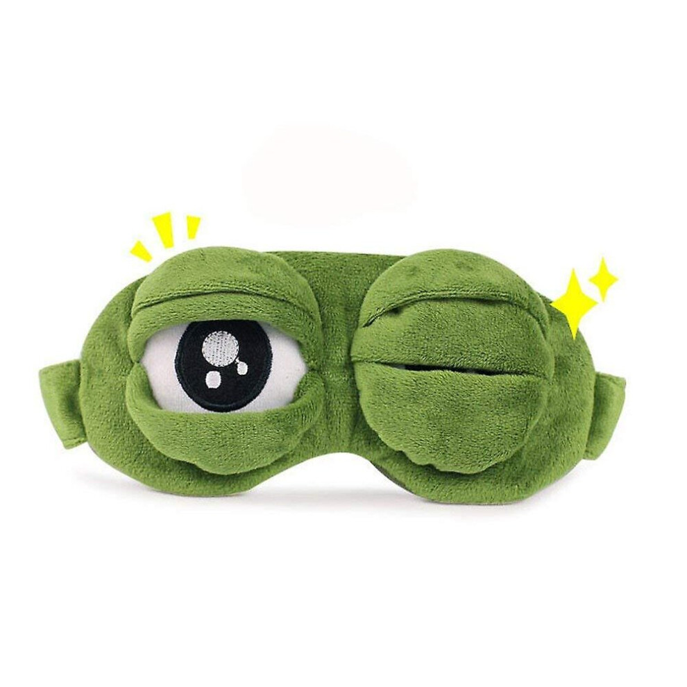 Sad Frog 3d Sleep Eye Mask Padded Shade Cover Sleeping Rest Funny Blindfold