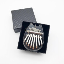 (Cat) 8 Key Kalimba Mini Thumb Piano Finger Piano Acrylic Finger Keyboard Musical Instrument