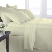 (Super King Fitted Sheet, Cream) Extra Deep Egyption Cotton Fitted And Flat Sheets