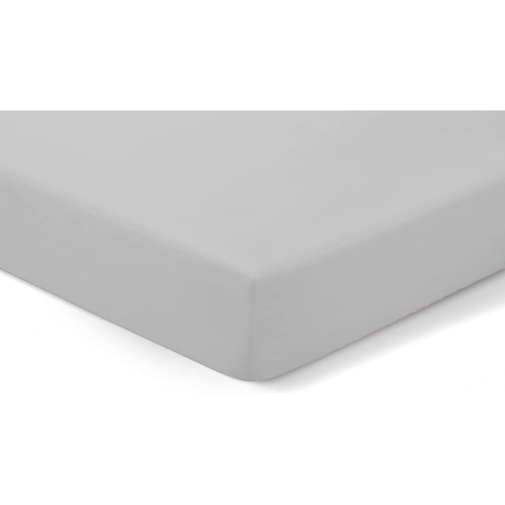 (Single Fitted Sheet, Silver) Extra Deep Egyption Cotton Fitted And Flat Sheets