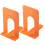 (Orange) Pair of Heavy Duty Metal Bookend Book End Stand 2