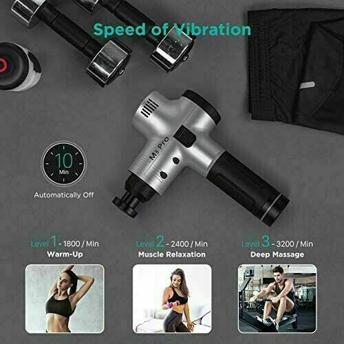 (Silver) OPOVE M3 Pro Massage Gun Deep Percussion Massager 2