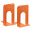 (Orange) Pair of Heavy Duty Metal Bookend Book End Stand 1