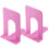 (Pink) Pair of Heavy Duty Metal Bookend Book End Stand 2