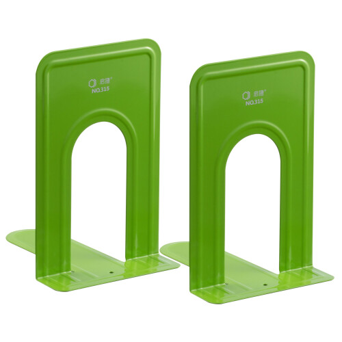 (Green) Pair of Heavy Duty Metal Bookend Book End Stand