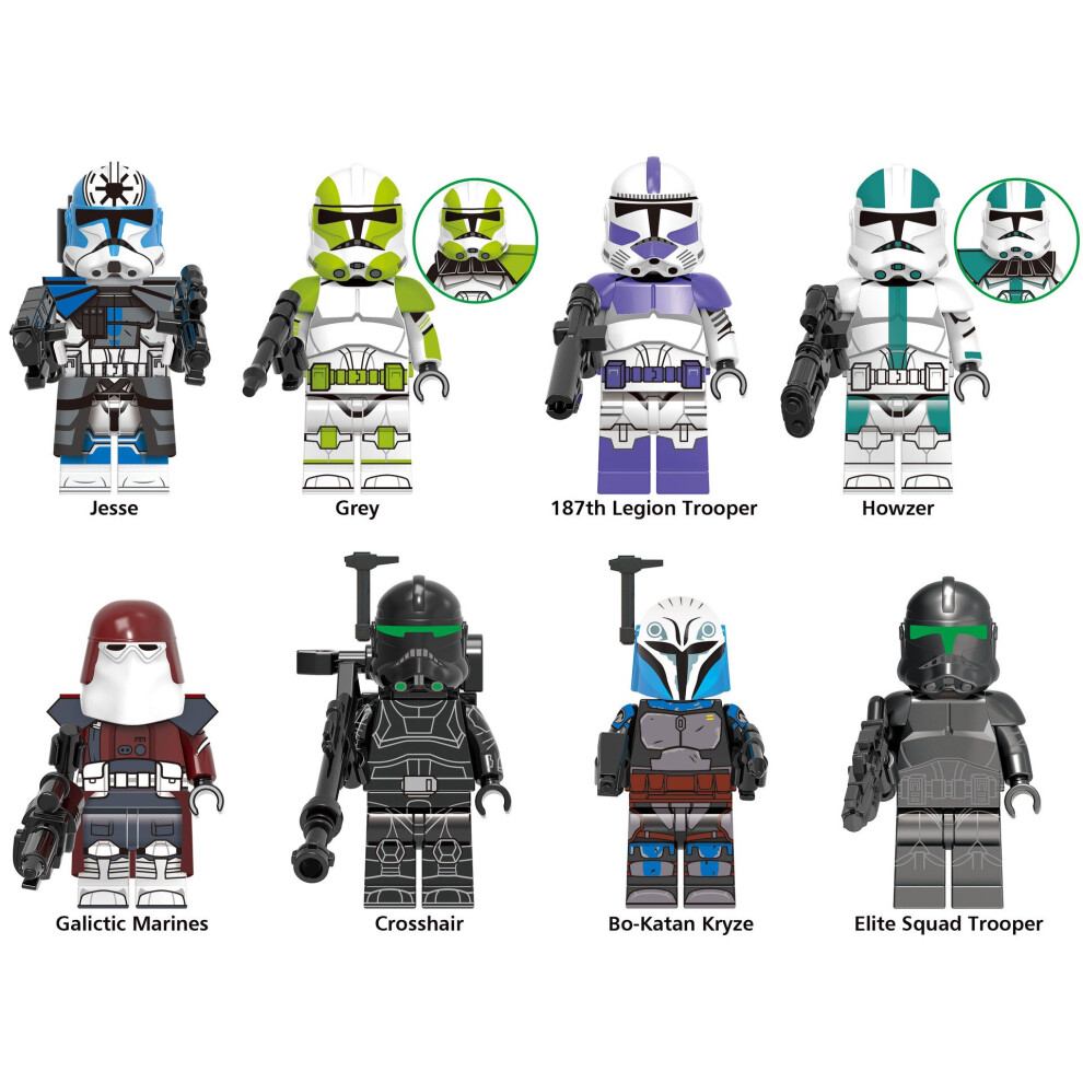 8x Star Wars Trooper Commander Minifigure Fit Lego