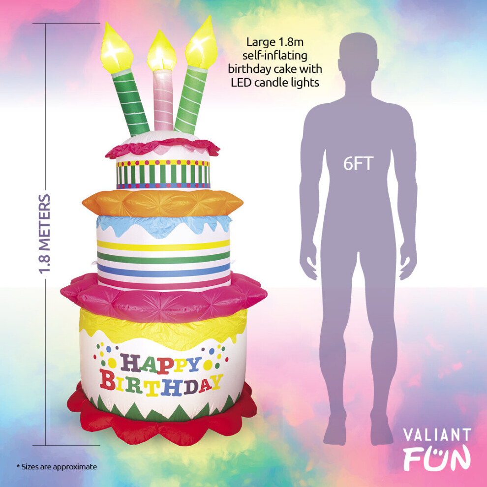 Valiant Inflatable Birthday Cake 6ft Party Decoration
