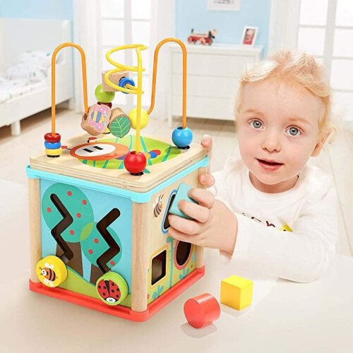 5-in-1 Wooden Activity Cube 1