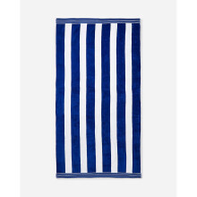 (Navy/White) Jumbo Cabana Stripe Beach Towels - 100 x 180cm