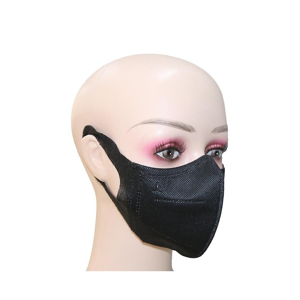 (Black) 50Pcs Adult Face Mask 3D Disposable Dust Mask 3 Layer Breathable Protective Mask 768647950613