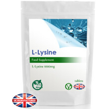 Lysine 1000mg 90 Tablets (L-Lysine Amino Acid) Cold Sores Herpes, UK