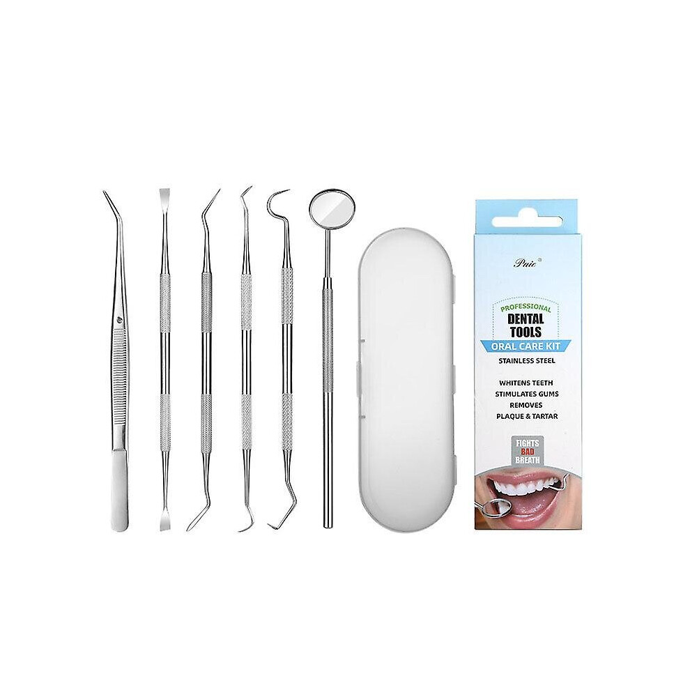 6pcs Dental Hygiene Kit Teeth Oral Cleaning Tool Tartar Scaler Teeth Pick Spatula Dental Set