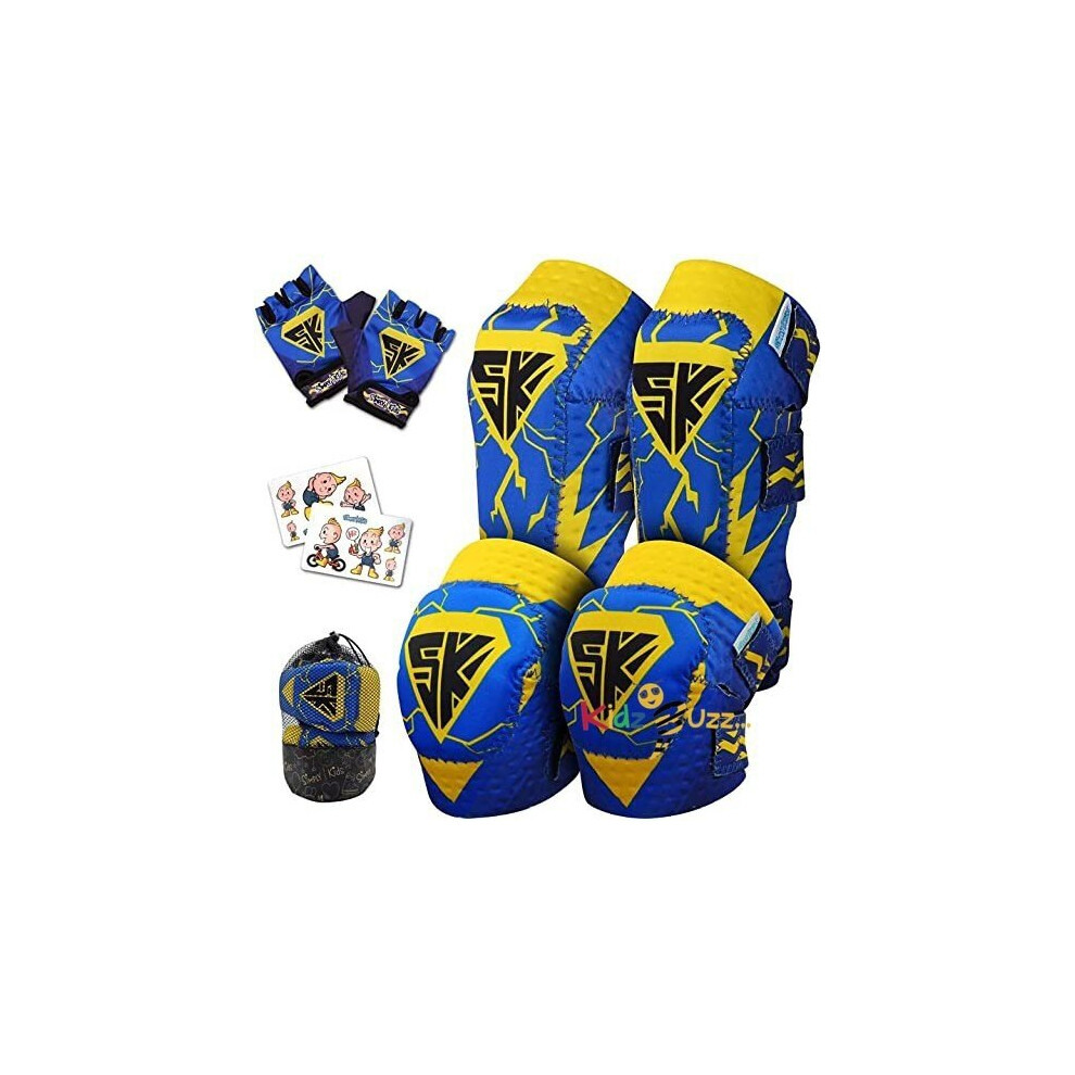 (The Flash) Knee and Elbow Pads with Bike Gloves 2-4 YRS