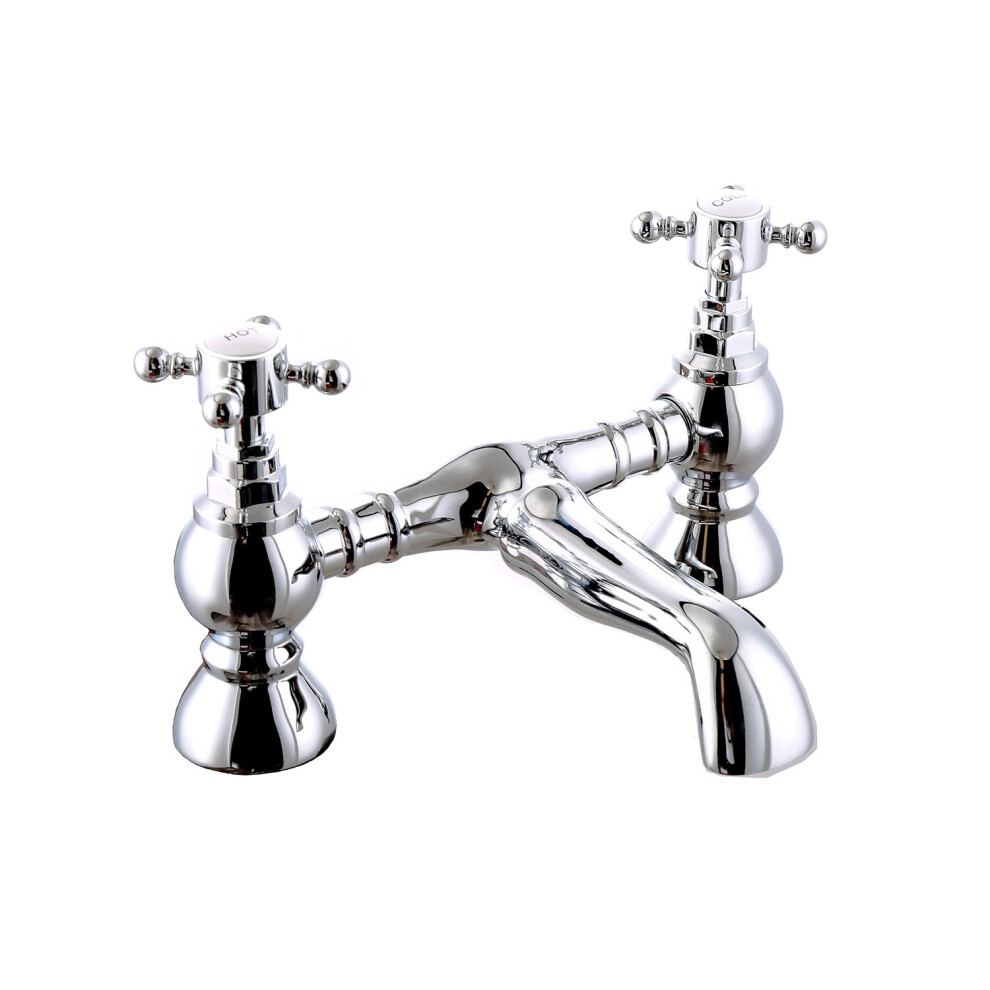 Traditional Bathroom Chrome Bath Filler Mixer Tap Bath Shower Solid Brass Faucets