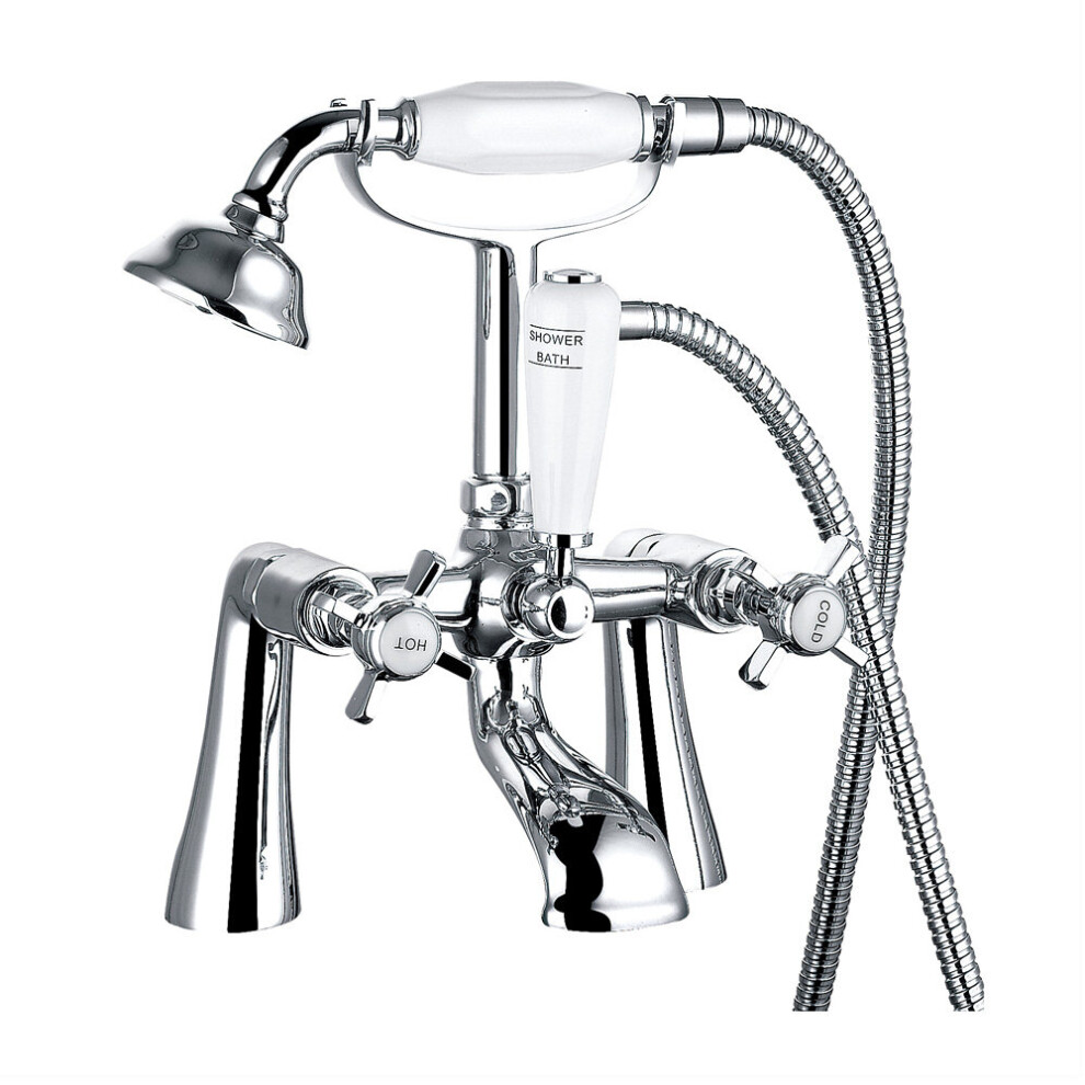 Traditional Bath Shower Filler Mixer Tap with Vintage Bathroom Hand Held Shower Head Set