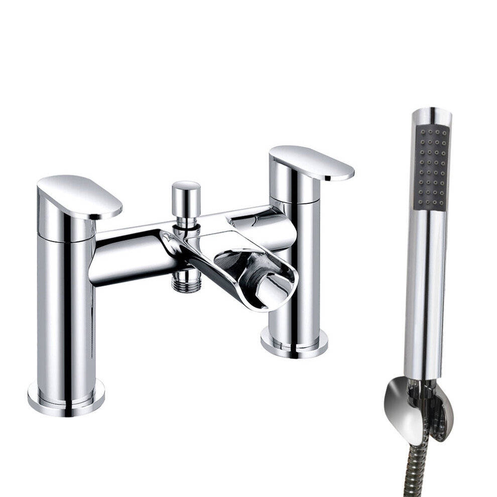 Waterfall Bath Shower Mixer Tap Chrome Hand Held Shower Head Set