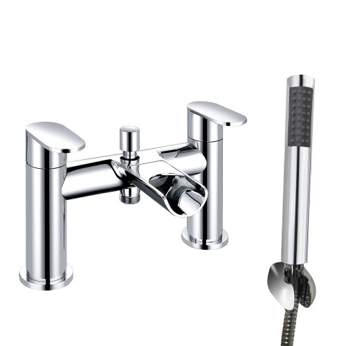NRG Waterfall Bath Shower Mixer Tap Chrome Hand Held Shower Head Set 1