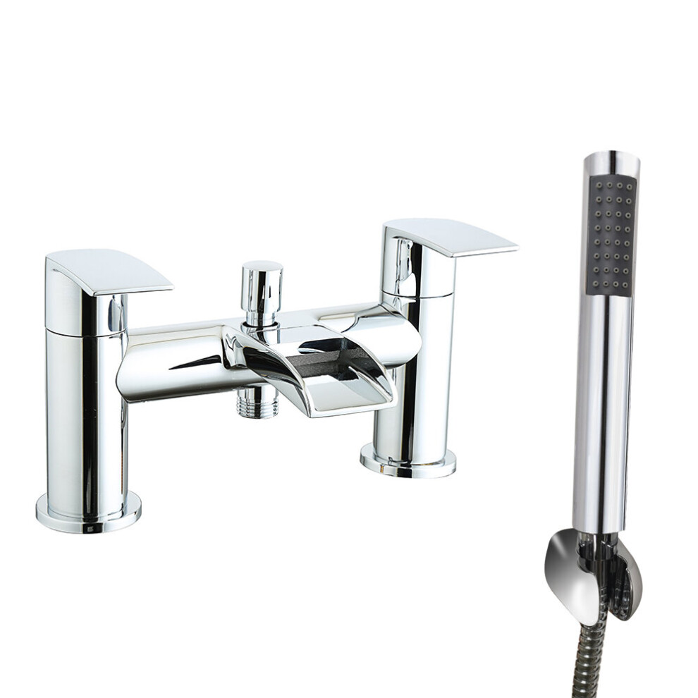 Waterfall Bath Shower Mixer Tap Chrome Hand Held Shower Head