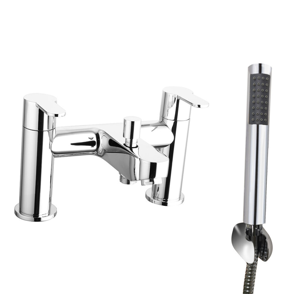 Chrome Bath Shower Mixer Tap Faucet with Hand Held Shower Head Set