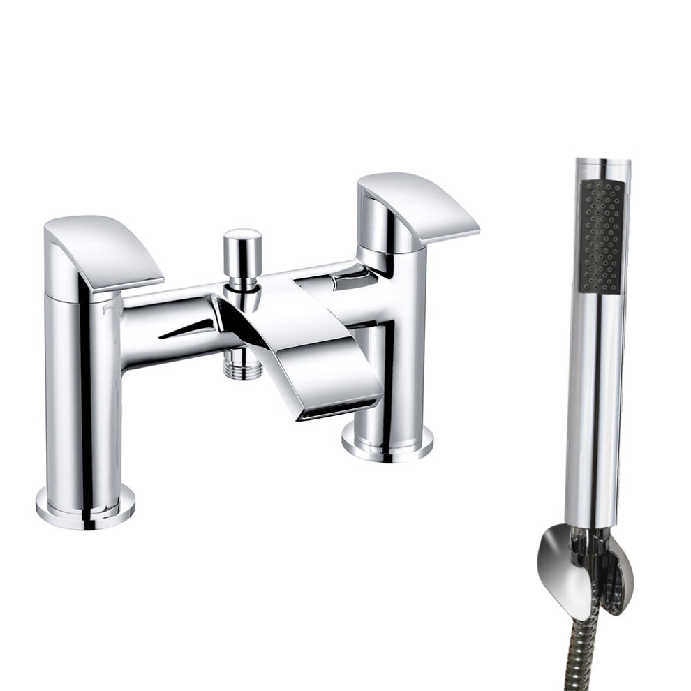 Chrome Bath Shower Mixer Tap Bathroom Faucet and Hand Held Shower Head Set