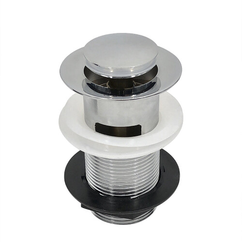 NRG Chrome Slotted Basin Sink Tap Push Pop Up Click Clack Brass Waste Plug 1