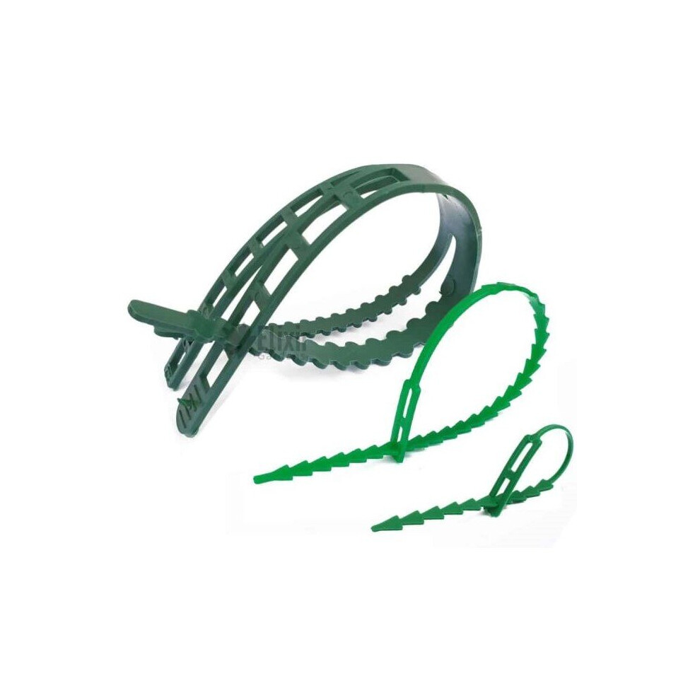 (16 inch, 100) Elixir Gardens Reusable Plastic Plant Ties Straps Support | Three sizes | Various Quantities Available-image-OPC-P9NB859-NEW