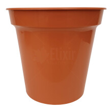 (6"(15cm), 10) Strong Glossy Terracotta Plastic Plant & Flower Pots | Various Sizes/Quantities