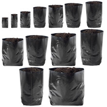 (10 Litre, 6) Reusable Poly Pots | Polythene Seed Starting Nursery Hadopots/Grow Bags | Various Sizes