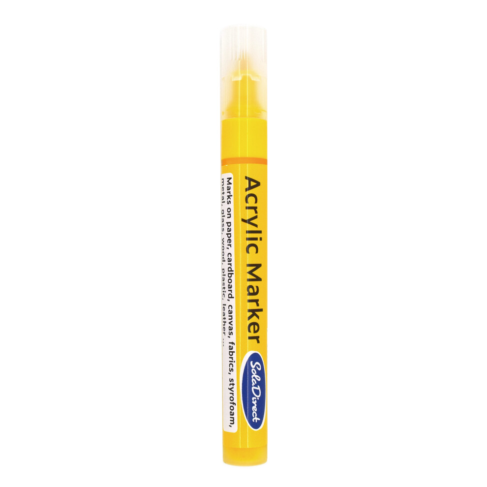 (Yellow) Acrylic Paint Marker Pen Permanent for Stone Leather Fabric Plastic