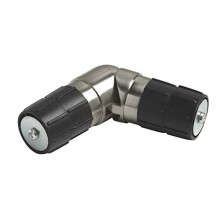 ABC Single Corner curtain pole Joint/Elbow, (Satin Silver) for use on 28mm curtain bay window