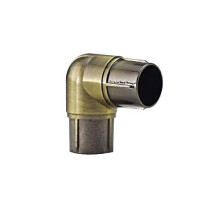 Your Home Online 19mm & 28mm Single Corner Bay Window Curtain Pole Elbow Joint Connector Bracket Rod (Antique Brass, 19mm Diameter Poles)