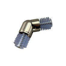 Your Home Online 2 x 28mm Brushed Nickel Bay Window Curtain Pole Elbow Joint Connector