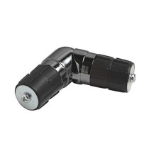 Single Corner curtain pole Joint / Elbow, (Polished Graphite) for use on 28mm curtain bay window