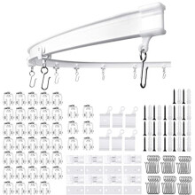 Flexible Ceiling Curtain Track | 5 Meters Curved Curtain Rail with Mute Rollers | Bendable Mount for Shower Bay Window RV Curtain Room Divid