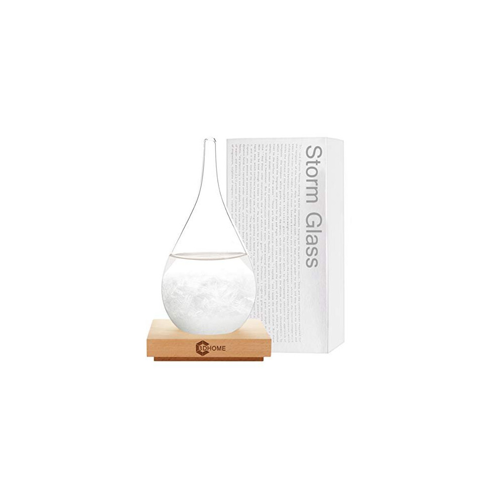3Dhome Storm Glass Weather Stations Water Drop Weather Predictor Creative Forecast Nordic Style Decorative Weather Glass (Large)