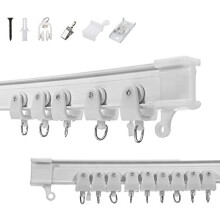 MaxAwe Ceiling Curtain Track, 5 M (16.4 FT) Flexible Bendable Ceiling Curtain Track with Installation Material, Ceiling Mount for Curtain Ra