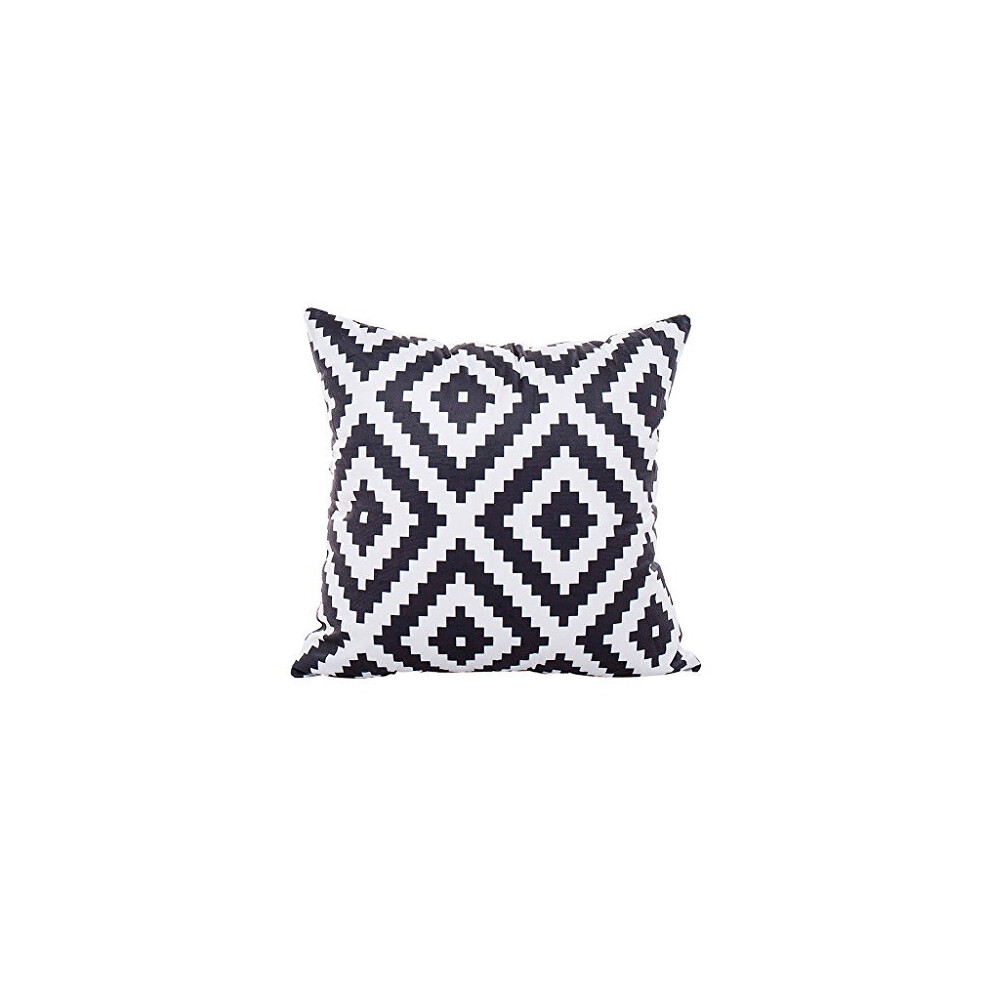 CUIGU - Housse de coussin moderne et minimaliste en peluche à rayures, motif géométrique, noir et blanc, 45x45cm