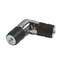 ABC Single Corner curtain pole Joint/Elbow, (Chrome) for use on 28mm curtain bay window