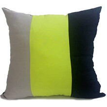 LARGE SET OF 4 3 TONE SCATTER CUSHIONS + COVERS LIME GREEN BLACK/GREY