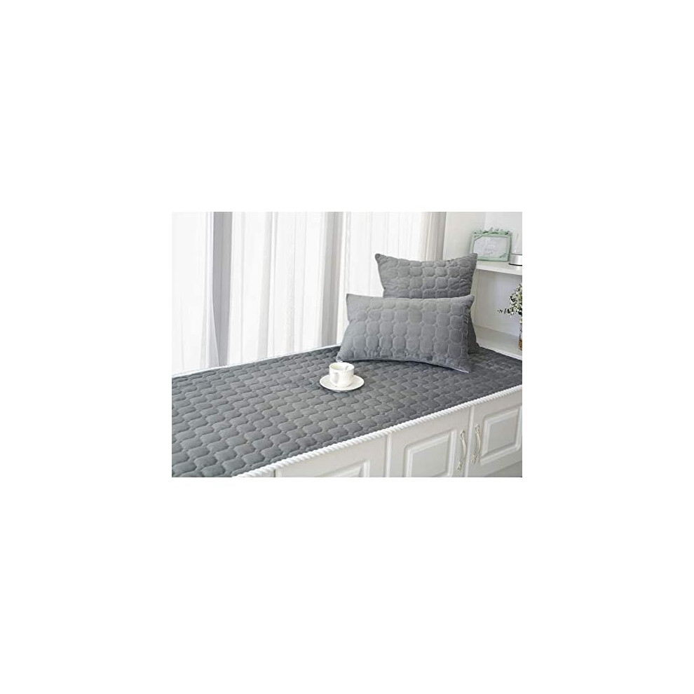 Lutanky Elegant Bay Window Seat Cushion Windowsill Pad Simple Velvet Tatami Mats Couch Slipcover Non-Slip Sofa Protector Cover Soft Floor Ma