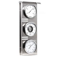 Fischer Outdoor weather station Thermometer Barometer Hygrometer, stainless steel housing