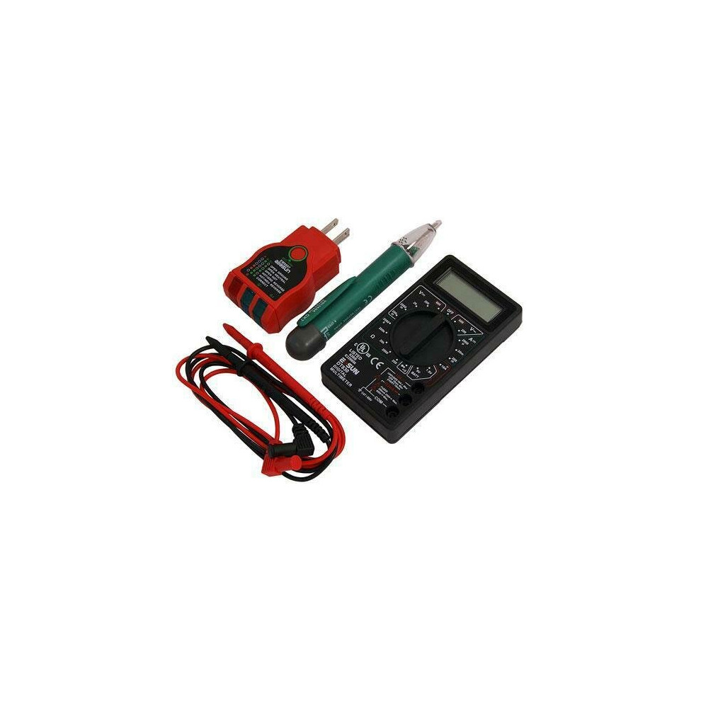 3 Pieces Electrical Multimeter Socket Tester Kit (Genuine Neilsen CT3220)