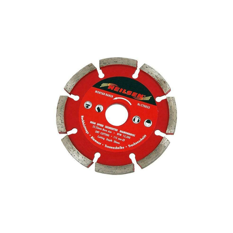 Neilsen 115 Mm 4.5 Inch Mortar Rake Blade Diamond Disc (Genuine Ct0833)